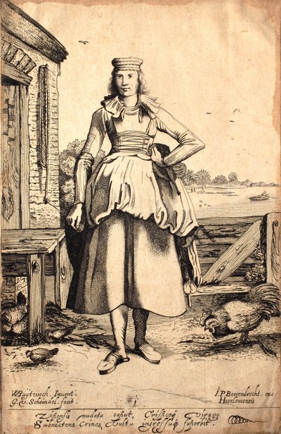 Jomfru fra Zijpe (ætsning og gravering) af Dutch School