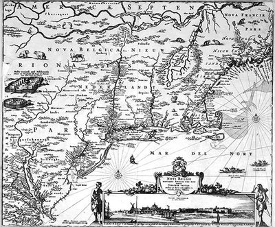 Kort over New Amsterdam, ca. 1650 (gravering) af Dutch School