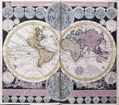 Kort over verden, ca. 1717 af Dutch School