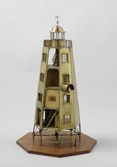 Model af Pigeon Island fyrtårnet på Java af Dutch School