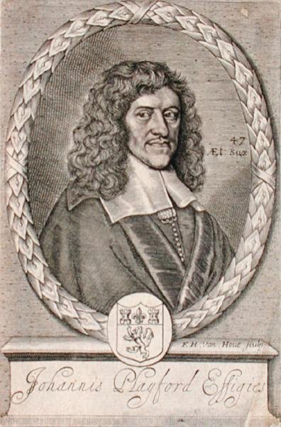 Portræt af John Playford (1623-86) graveret af Frederick Hendrick van Hove (ca. 1628-98) (gravering) af Dutch School