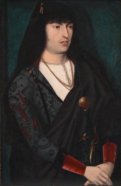 Portræt af en mand, ca. 1480-1500 (olie på træ) af Dutch School