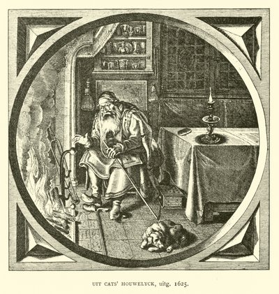 Scene from Houwelick, by Jacob Cats, 1625  af Dutch School