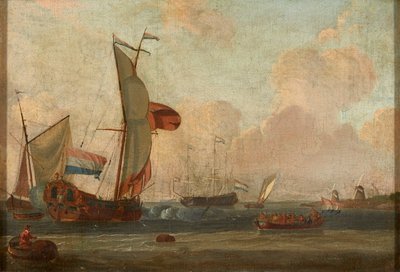 Forsendelse fra kysten (olie på lærred) af Dutch School