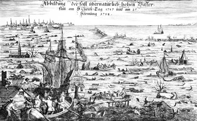 Julefloden 1717 af Dutch School