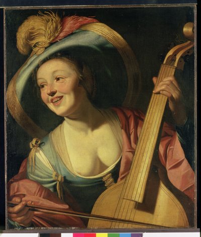 Viola da Gamba-spilleren af Dutch School