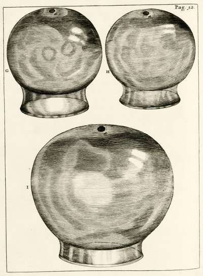 Forskellige cuppingglas, fra Lægepraktik af Frederik Dekkers, 1694 af Dutch School