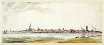 Udsigt over Emmerich, slutningen af det 17. århundrede (pen og brunt blæk med akvarel på papir) af Dutch School