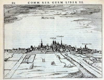 Udsigt over byen Munster, fra Rerum Germanicarum, af P. Bertin, Amsterdam 1616 af Dutch School