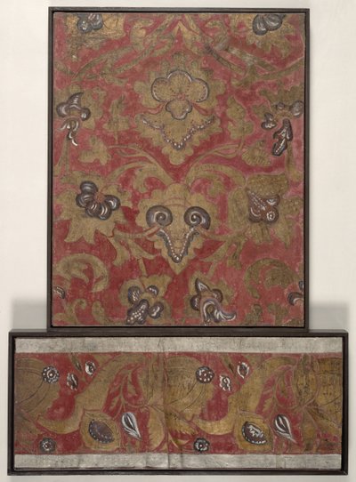 Tapetdesign, ca. 1700 (læder) af Dutch School