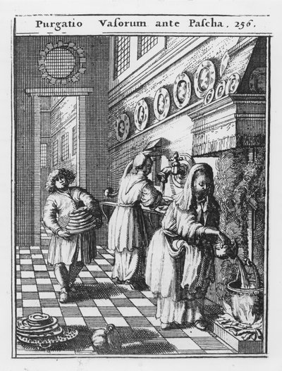 Vask af husholdningskarene før påske (Purgatio Vasorum ante Pascha), illustration fra 