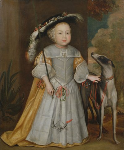 Ung dreng og pointer, 1650 af Dutch School