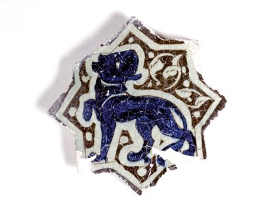 TYRKISKE FLISER: Ottetakket stjerneflise, første halvdel af det 13. århundrede (keramik, vægfliser i underglasurteknik) af Dynasty Seljuq