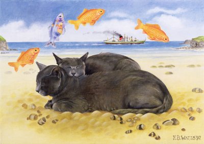 Fish Dreams, 1997 (akryl på lærred) af E.B. Watts