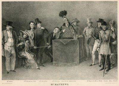 Mr Mathews: portrætter af ham i hans adskillige karakterer i underholdningen kaldet Invitations af E.F. Lambert