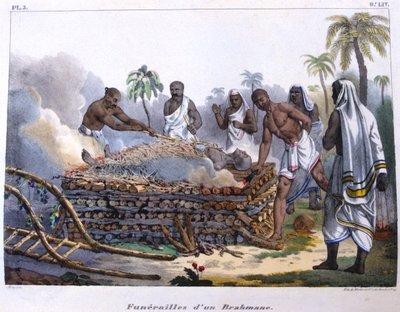 Brahmin-begravelse, Indien, midten af det 19. århundrede af E Beau