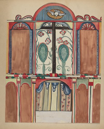 Main Reredos i Santa Cruz Church, Santa Fe County af E. Boyd