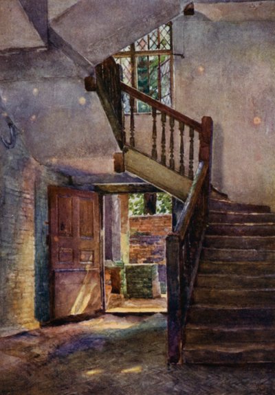 Eton: Interiør af det gamle bryggeri (farve litho) af E. D. Brinton