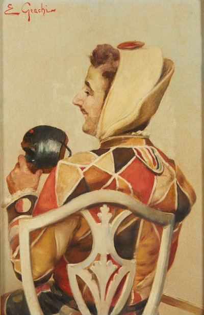 Forberedelser til bal (olie på lærred) af E. Giachi