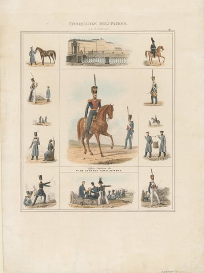 Påklædningsuniformer fra Izmailovsky-regimentet, 1840 af E. Gilbertson