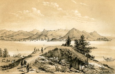 Bugten og øen Hong Kong, 1847 af E Gilks