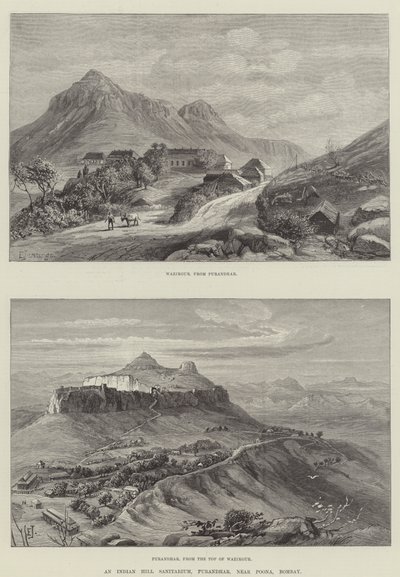 An Indian Hill Sanitarium, Purandhar, nær Poona, Bombay af E. Jennings