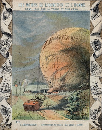 Aerostatens fald Le Giant tæt på Hannover - oktober 1863 af E. Letellier