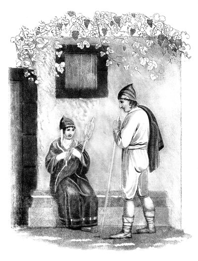 Dress of the Country People in Madeira.dani af E Mitchell