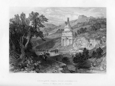 Absaloms grav, nær Jerusalem, Israel, 1841. af E. Redclyffe