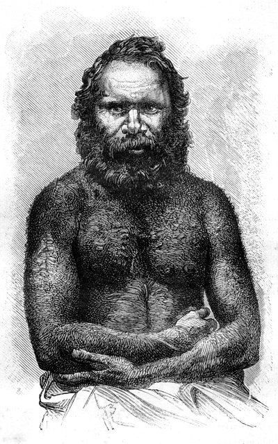 Australsk aborigin, 1886 af Etienne Antoine Eugene Ronjat