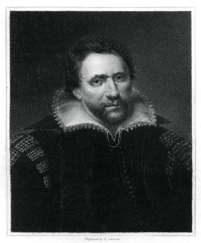 Benjamin Jonson, engelsk renæssancedramatiker, digter og skuespiller, 1834. af E. Scriven