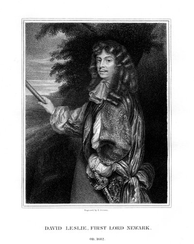 David Leslie, Lord Newark, skotsk kavaleriofficer, 1827. af E. Scriven
