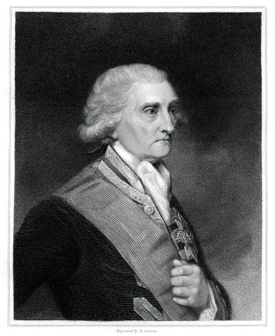 George Brydges Rodney, 1. baron Rodney, britisk flådeofficer, 1833. af E. Scriven