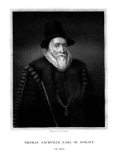Thomas Sackville, 1. jarl af Dorset, engelsk statsmand og digter, 1824. af E. Scriven