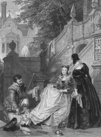 Scene fra Sir Walter Scotts Kenilworth. Wayland, Amy Robsart & Janet, 1834. af E. Smith