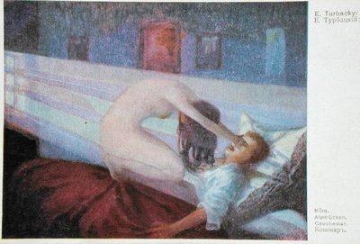 The Nightmare, ca. 1910 (farve litho) af E. Turbacky