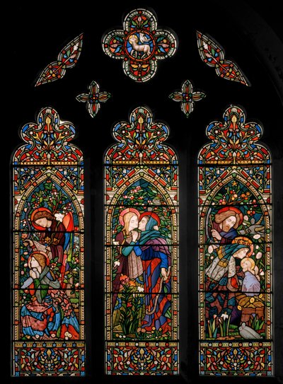 Bebudelsen, Visitationen og Fødselen, c.1860 af E. and Halliday Burne Jones