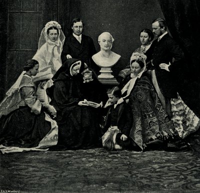 En kongelig familiegruppe, 10. marts 1863, c1897. af E. and S. Woodbury
