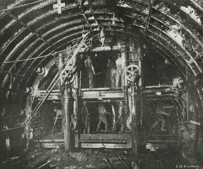 Kørsel af tunnelen for Waterloo og City Railway, c1897 af E. and S. Woodbury