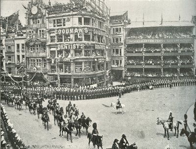 Lord Roberts overvåger arrangementerne i St. Pauls Churchyard, 1897 af E. and S. Woodbury