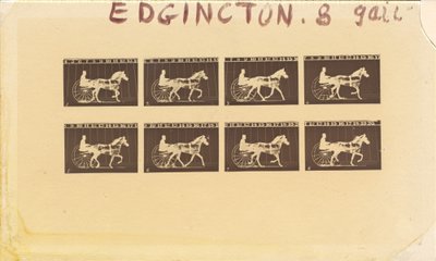 Internegativ for heste. Trav. Abe Edgington. nr. 28, 1878. af Eadweard Muybridge