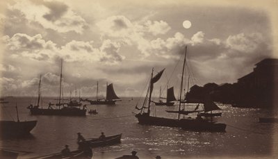 Moonlight Effect-Bay of Panama, 1877. af Eadweard Muybridge