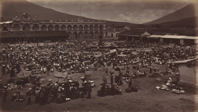 Plaza og vicekongens palads-Antigua de Guatemala, 1877. af Eadweard Muybridge