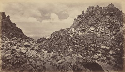 Quezaltenango fra krateret i en vulkan, 1877. af Eadweard Muybridge