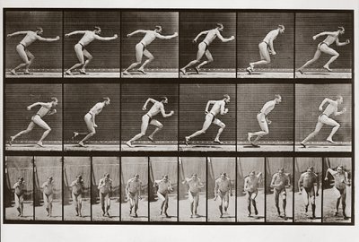 Mand løber, plade 59 fra Animal Locomotion, 1887 af Eadweard Muybridge