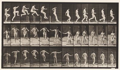 Plade 155. Hop, Løb, Lige Højdespring af Eadweard Muybridge