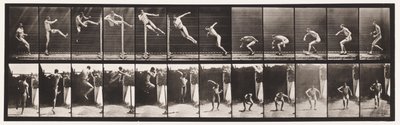 Tallerken 158. Springning; Running Twist High Jump (Sko) af Eadweard Muybridge