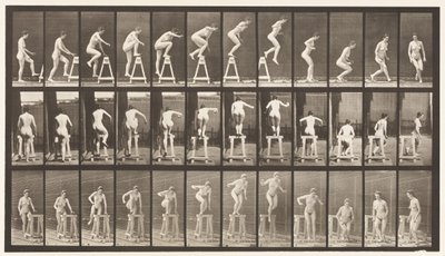 Tallerken 171. At træde på en bukke; Hoppe ned, dreje af Eadweard Muybridge