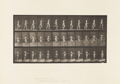 Tavle 174. Løb og hop med sjippetov, 1885 af Eadweard Muybridge