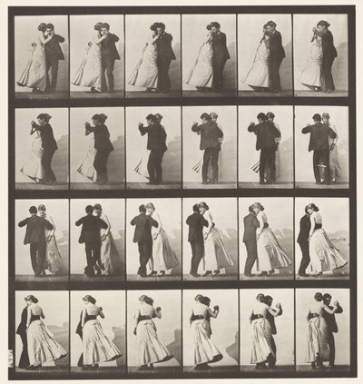 Tavle 197. Dansende vals, to modeller af Eadweard Muybridge
